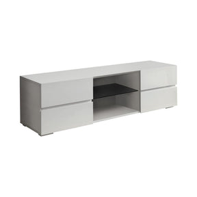 Galvin 4-drawer TV Console Glossy White Half Price Furniture