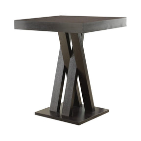 Freda Double X-shaped Base Square Bar Table Cappuccino Half Price Furniture