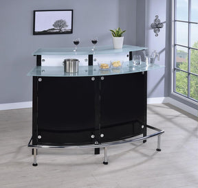 Keystone Glass Top Bar Unit Black Half Price Furniture