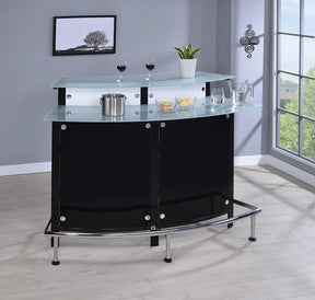 Keystone Glass Top Bar Unit Black Half Price Furniture