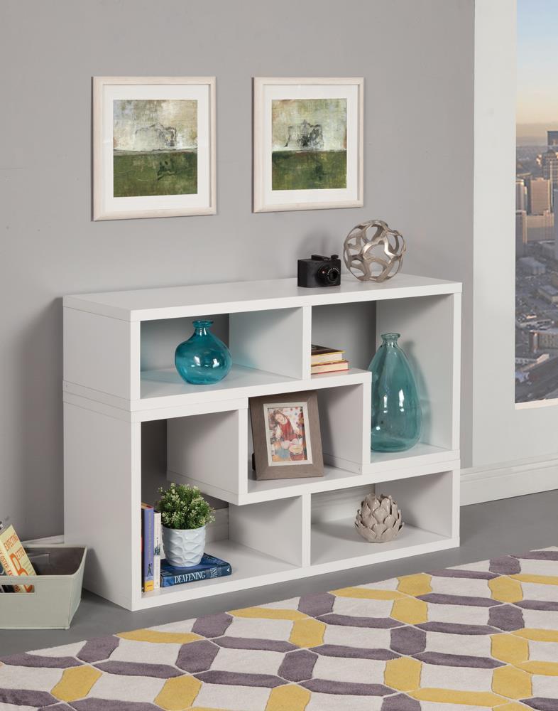 Velma Convertible TV Console and Bookcase White - Half Price Furniture