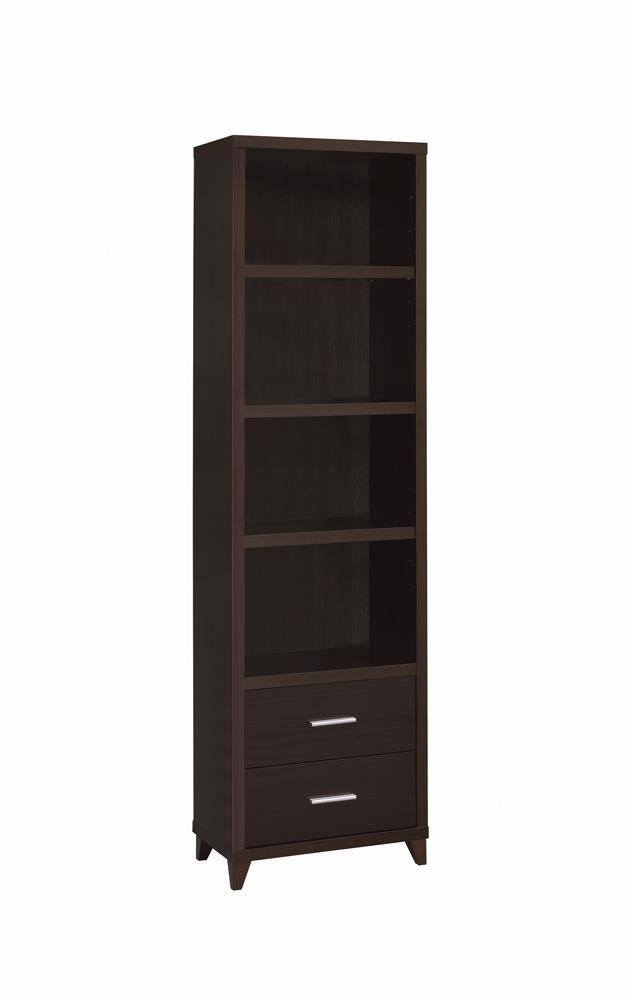 Lewes 2-drawer Media Tower Cappuccino - Half Price Furniture