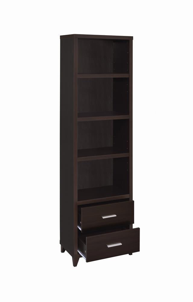 Lewes 2-drawer Media Tower Cappuccino Lewes 2-drawer Media Tower Cappuccino Half Price Furniture