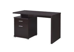Irving 2-drawer Office Desk with Cabinet Cappuccino Half Price Furniture