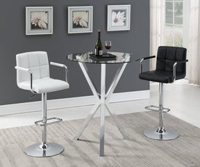 Denali Round Glass Top Bar Table Chrome - Counter Height Table - Half Price Furniture