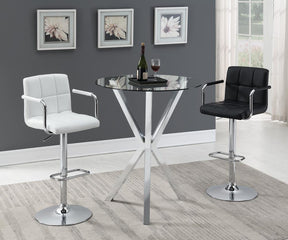 Palomar Adjustable Height Bar Stool White and Chrome - Barstool - Half Price Furniture