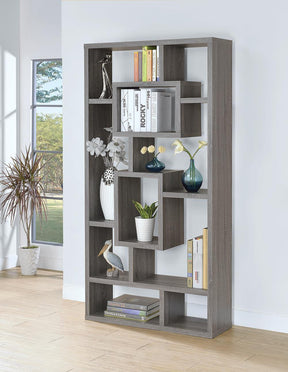 Howie 10-shelf Bookcase Weathered Grey - Bookcase - Half Price Furniture