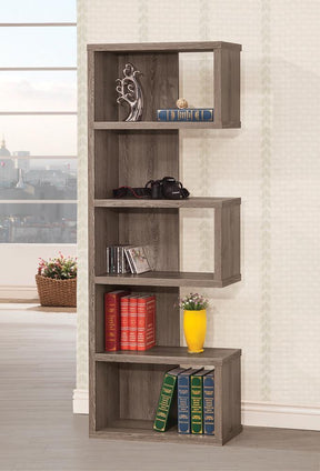 Joey 5-tier Bookcase Weathered Grey - Bookcase - Half Price Furniture