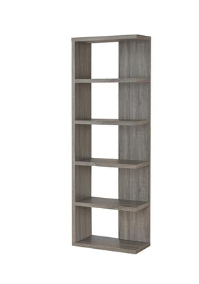 Harrison 5-tier Bookcase Weathered Grey - Bookcase - Half Price Furniture