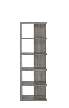Harrison 5-tier Bookcase Weathered Grey - Bookcase - Half Price Furniture