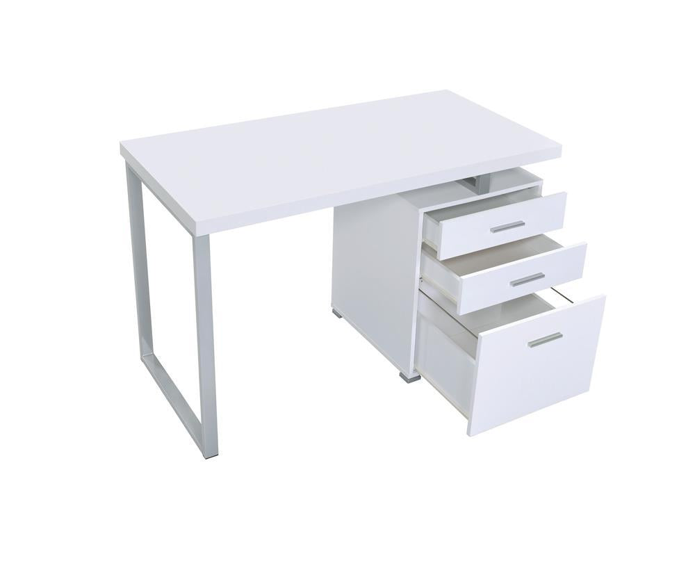 Brennan 3-drawer Office Desk White - Half Price Furniture