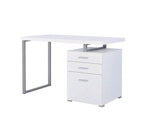 Brennan 3-drawer Office Desk White - Desk - Half Price Furniture