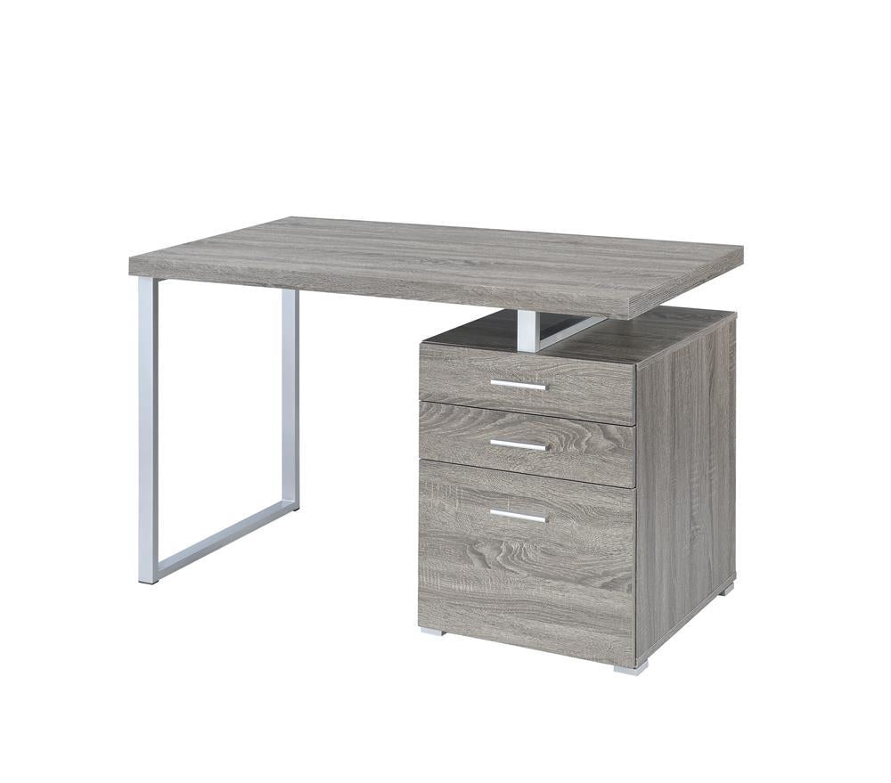Brennan 3-drawer Office Desk Weathered Grey - Half Price Furniture