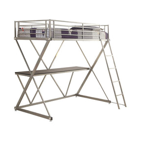 Hyde Twin Workstation Loft Bed Silver - Loft Bed - Half Price Furniture