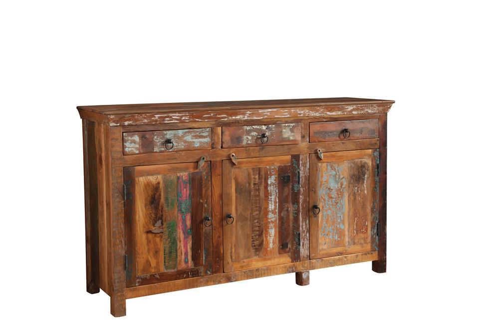 Henry 3-door Accent Cabinet Reclaimed Wood  Half Price Furniture