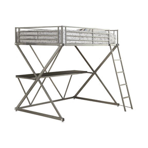 Hyde Full Workstation Loft Bed Silver - Loft Bed - Half Price Furniture