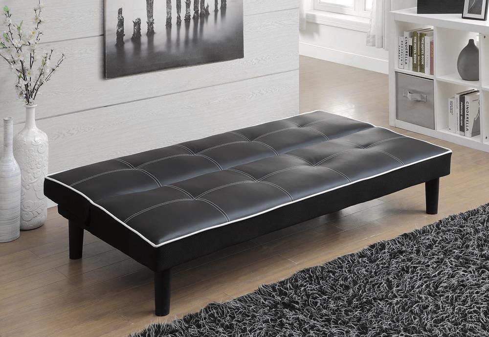 Katrina Tufted Upholstered Sofa Bed Black - Half Price Furniture