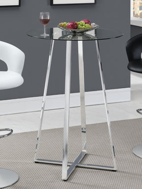 Zanella Glass Top Bar Table Chrome Zanella Glass Top Bar Table Chrome Half Price Furniture