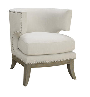 Jordan Dominic Barrel Back Accent Chair White and Weathered Grey - Accent Chair - Half Price Furniture