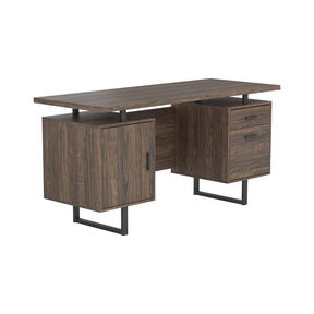 Lawtey Floating Top Office Desk Weathered Grey Half Price Furniture