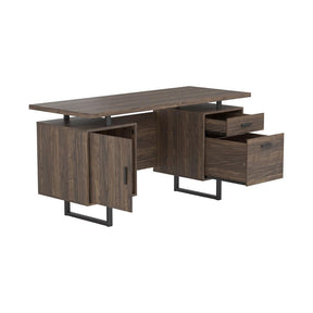 Lawtey Floating Top Office Desk Weathered Grey Half Price Furniture