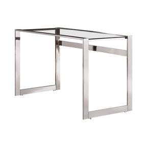 Hartford Glass Top Writing Desk Chrome - Desk - Half Price Furniture