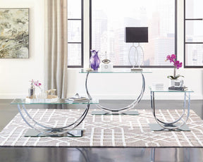 Danville U-shaped End Table Chrome Half Price Furniture
