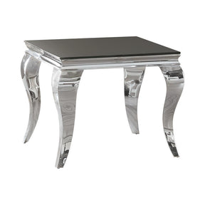 Luna Square End Table Chrome and Black Luna Square End Table Chrome and Black Half Price Furniture