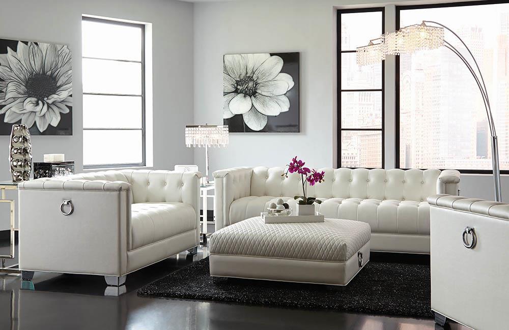 Chaviano Tufted Upholstered Sofa Pearl White Chaviano Tufted Upholstered Sofa Pearl White Half Price Furniture