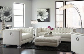 Chaviano Tufted Upholstered Sofa Pearl White - Sofa - Half Price Furniture