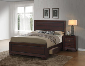 Kauffman Eastern King Storage Bed Dark Cocoa - Bed - Half Price Furniture