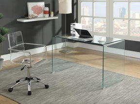 Amaturo Office Chair with Casters Clear and Chrome - Office Chair - Half Price Furniture