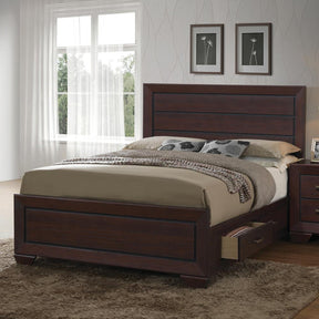 Kauffman California King Panel Bed Dark Cocoa - Bed - Half Price Furniture