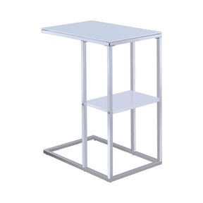 Daisy 1-shelf Accent Table Chrome and White - Half Price Furniture