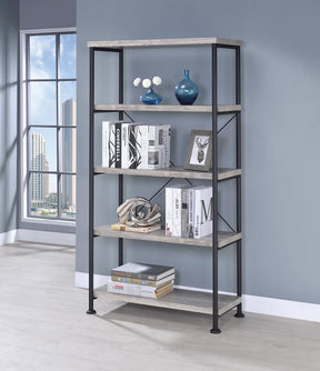 Analiese 4-shelf Open Bookcase Grey Driftwood - Half Price Furniture