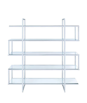 Elmer 5-shelf Bookcase Chrome and Clear Half Price Furniture