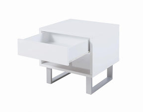 Atchison 1-drawer End Table High Glossy White Half Price Furniture
