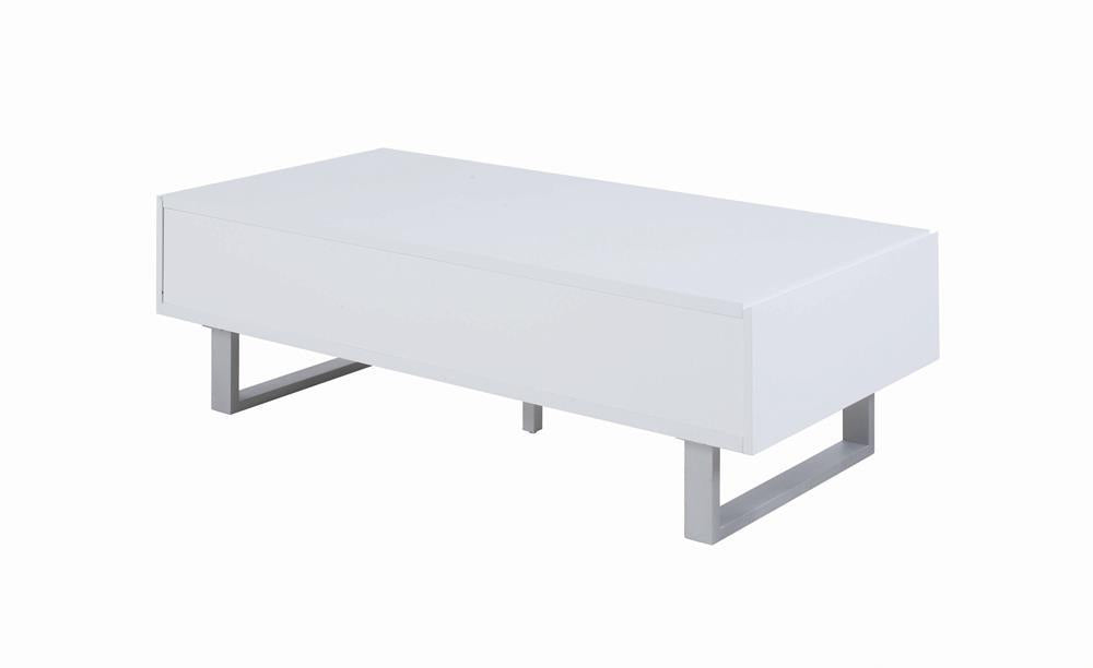 Atchison 2-drawer Coffee Table High Glossy White  Half Price Furniture
