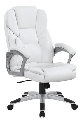 Kaffir Adjustable Height Office Chair White and Silver - Office Chair - Half Price Furniture
