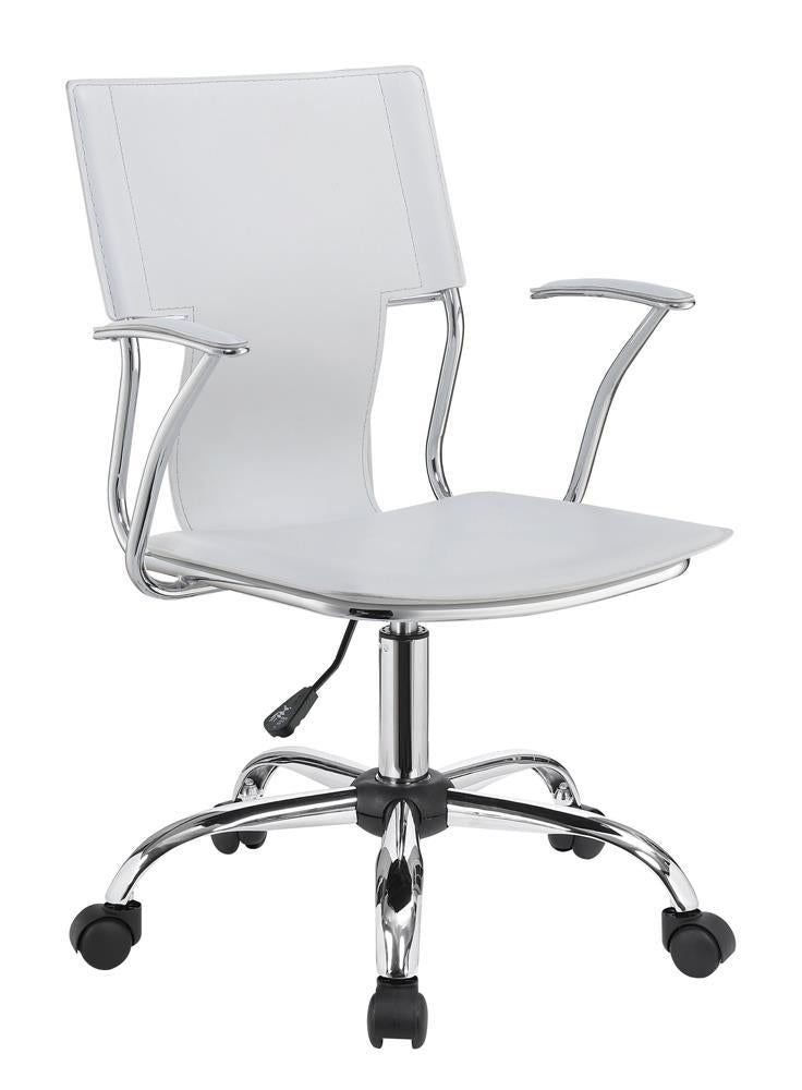 Himari Adjustable Height Office Chair White and Chrome Half Price Furniture