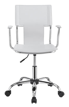Himari Adjustable Height Office Chair White and Chrome Half Price Furniture