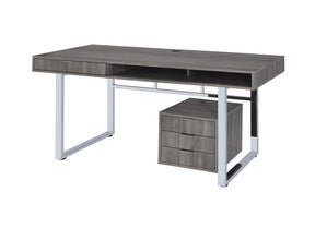 Whitman 4-drawer Writing Desk Weathered Grey - Desk - Half Price Furniture