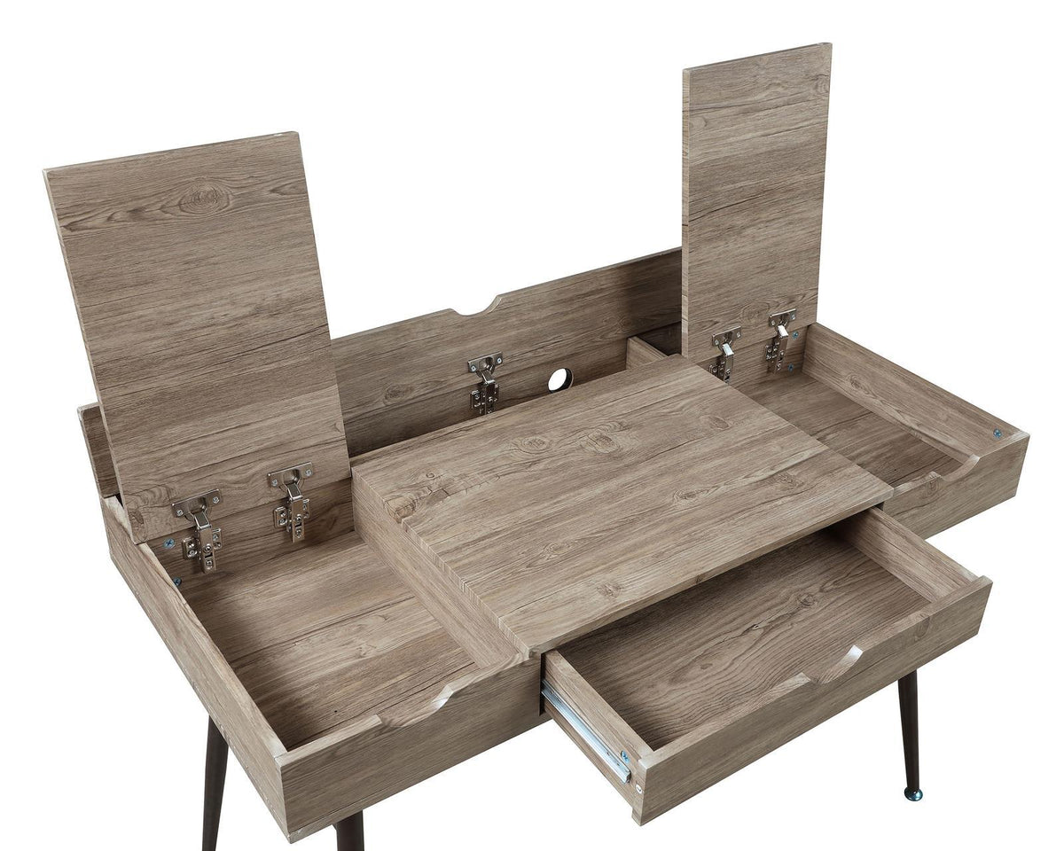 Rafael 1-drawer Writing Desk Rustic Driftwood Half Price Furniture