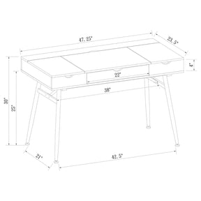 Rafael 1-drawer Writing Desk Rustic Driftwood Half Price Furniture