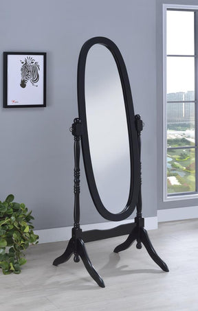 Cabot Rectangular Cheval Mirror with Arched Top Black Cabot Rectangular Cheval Mirror with Arched Top Black Half Price Furniture