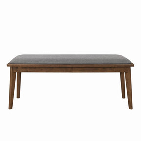 Alfredo Upholstered Dining Bench Grey and Natural Walnut Alfredo Upholstered Dining Bench Grey and Natural Walnut Half Price Furniture