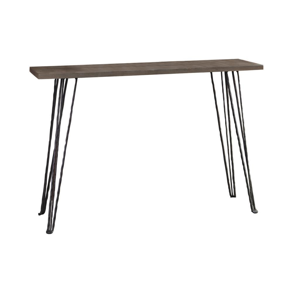 Neville Rectangular Console Table Concrete and Black - Half Price Furniture
