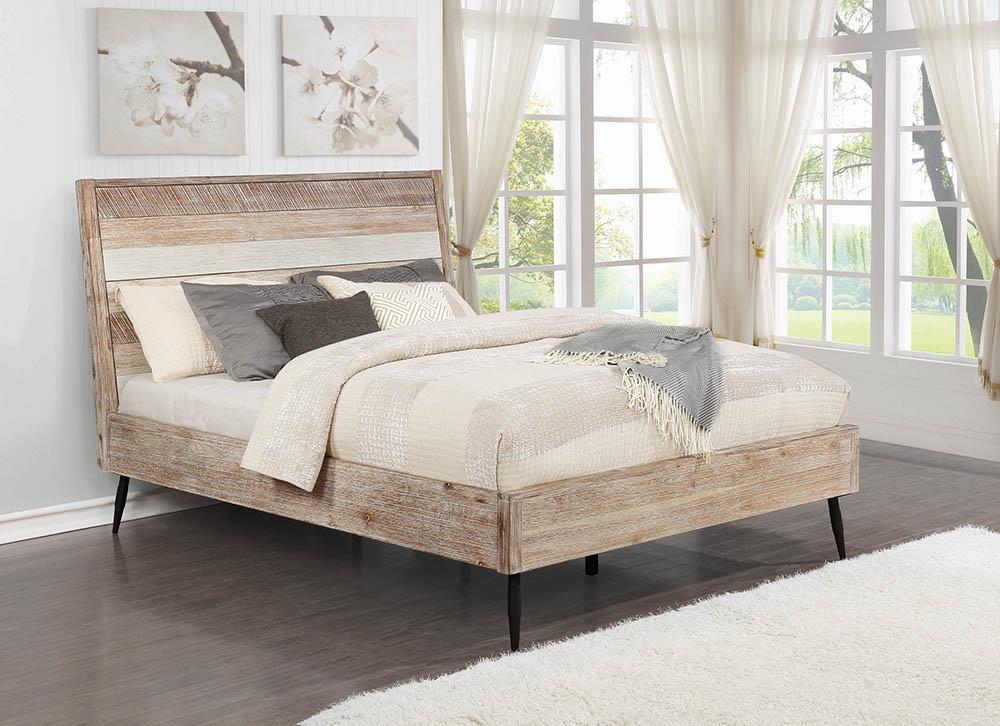 Marlow California King Platform Bed Rough Sawn Multi  Half Price Furniture