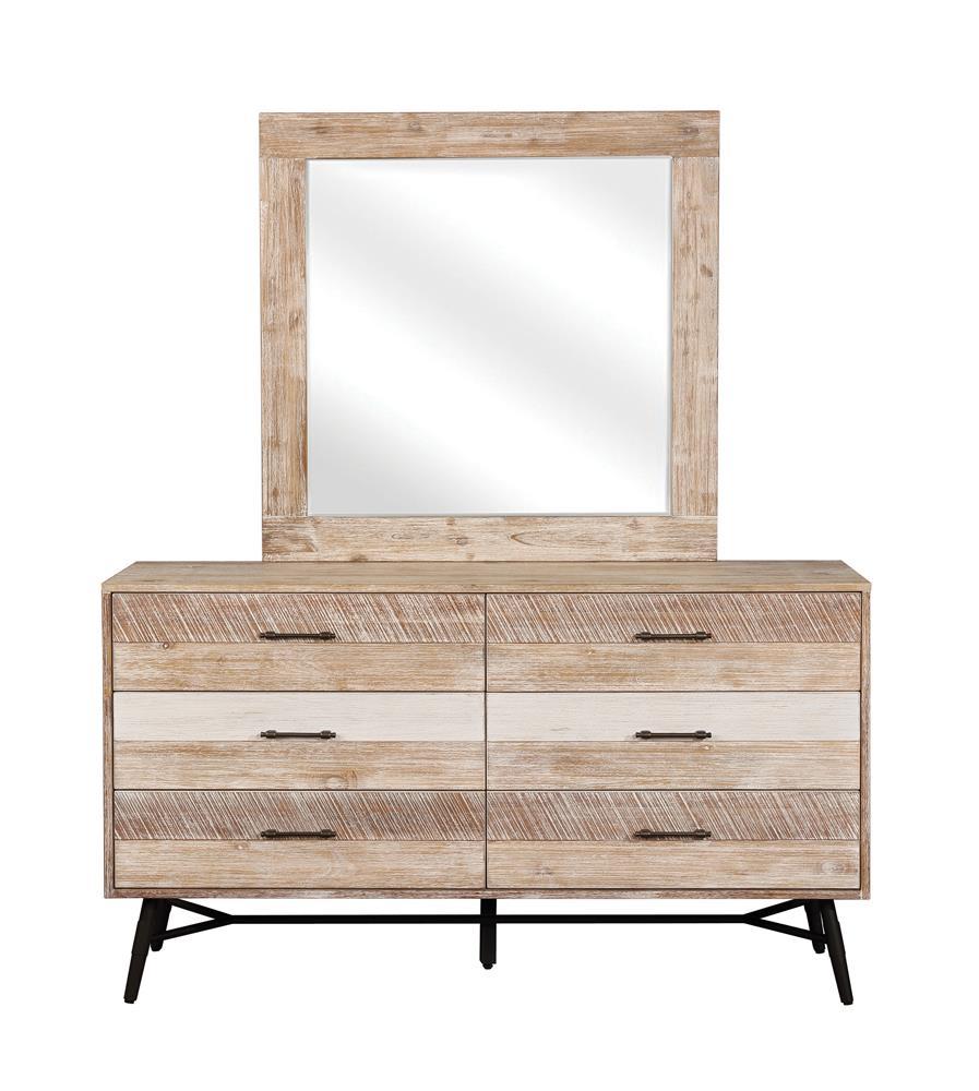 Marlow Rectangular Dresser Mirror Rough Sawn Multi - Half Price Furniture
