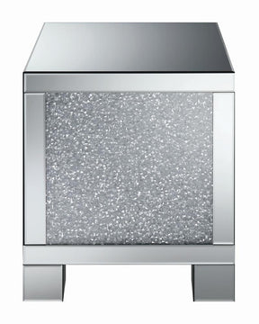 Gillian Square End Table Silver and Clear Mirror - End Table - Half Price Furniture